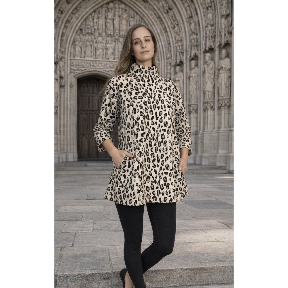 Shannon Passero Leopard Print Tunic Style Sweater Women’s Medium